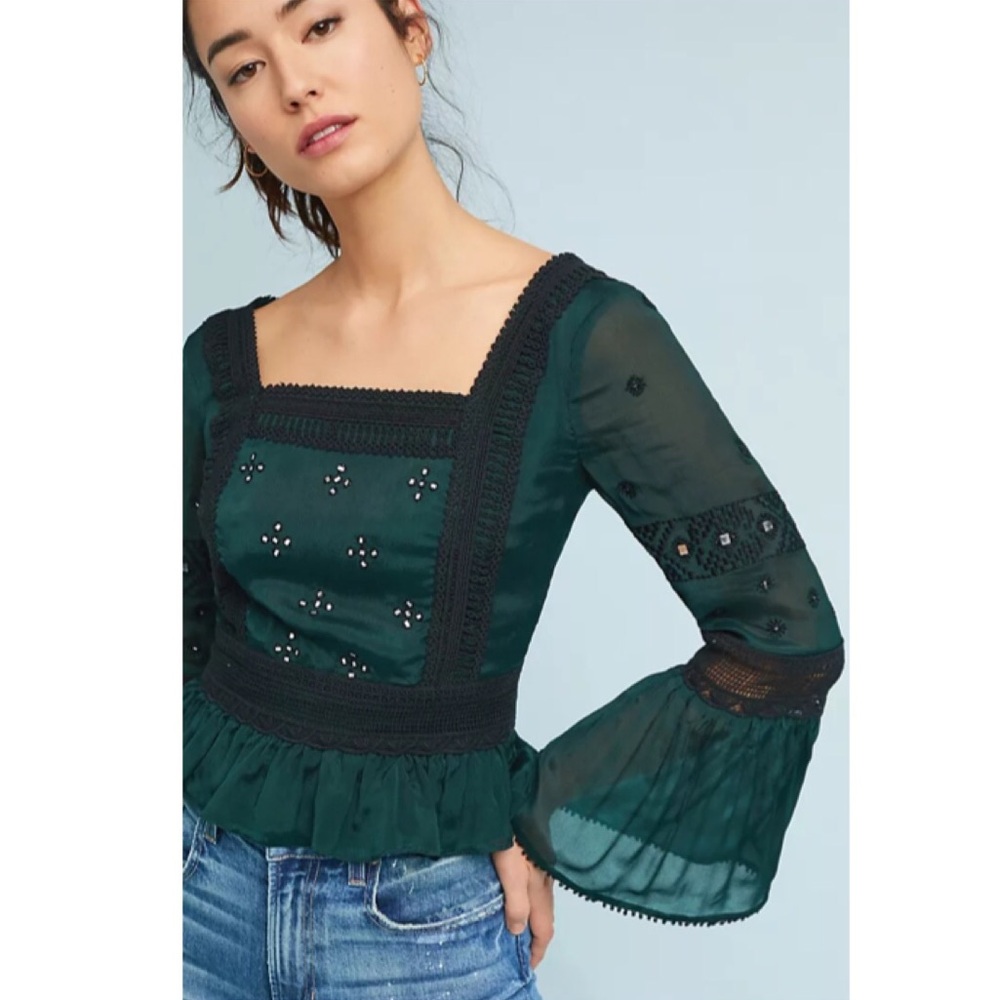 Anthropologie Ranna Gill Victoria Bell Sleeve Blouse